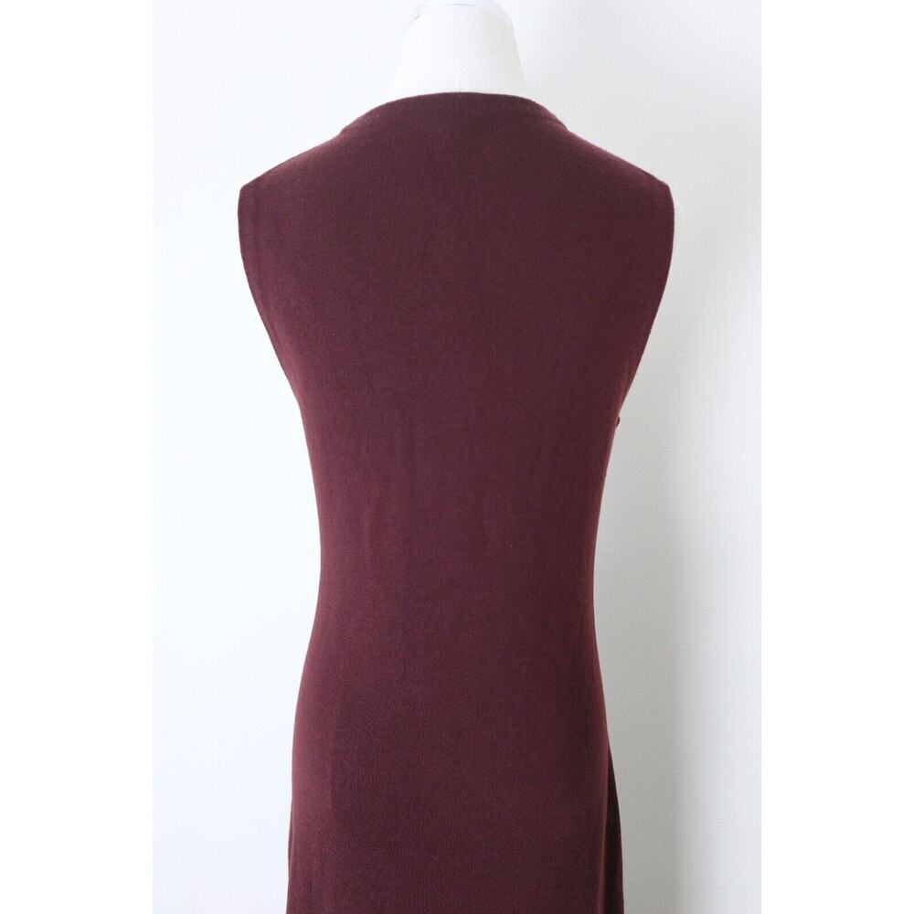 Theory Size M Koldeen Preen Wool Midi Sweater Dress Sleeveless Cassis Red - Picture 9 of 12